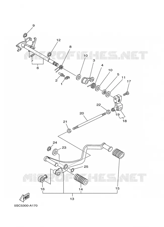GEAR SHIFT SHAFT / LEVER Yamaha MOTO 650 2004 DRAGSTAR  XVS650A