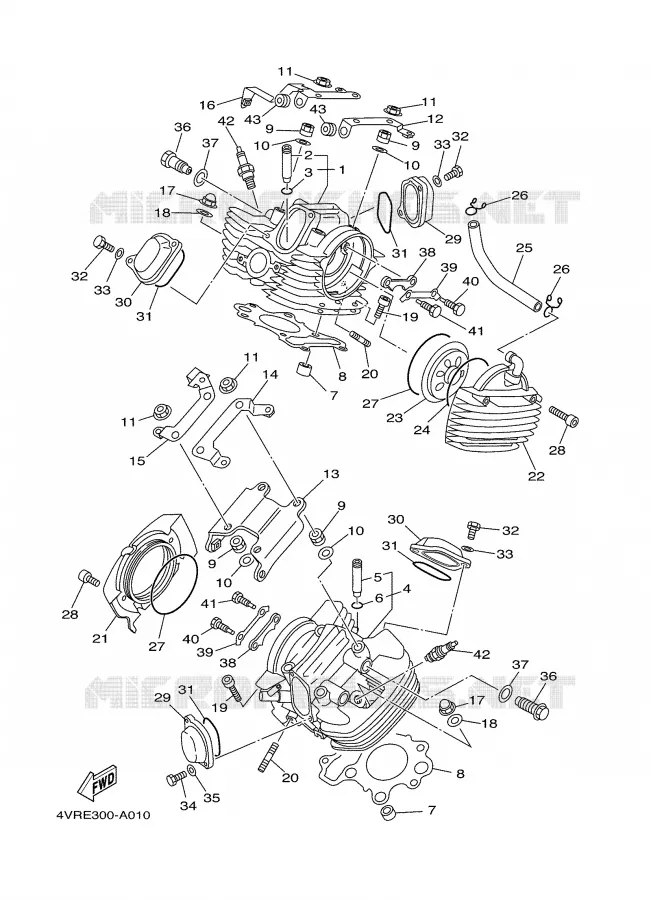 CYLINDER HEAD  Yamaha MOTO 650 2005 DRAGSTAR  XVS650A