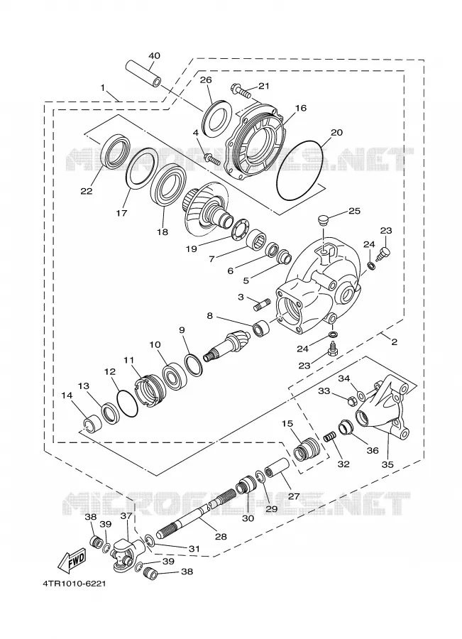 FINAL DRIVE SHAFT / GEAR COUPLING Yamaha MOTO 650 2006 DRAGSTAR  XVS650A