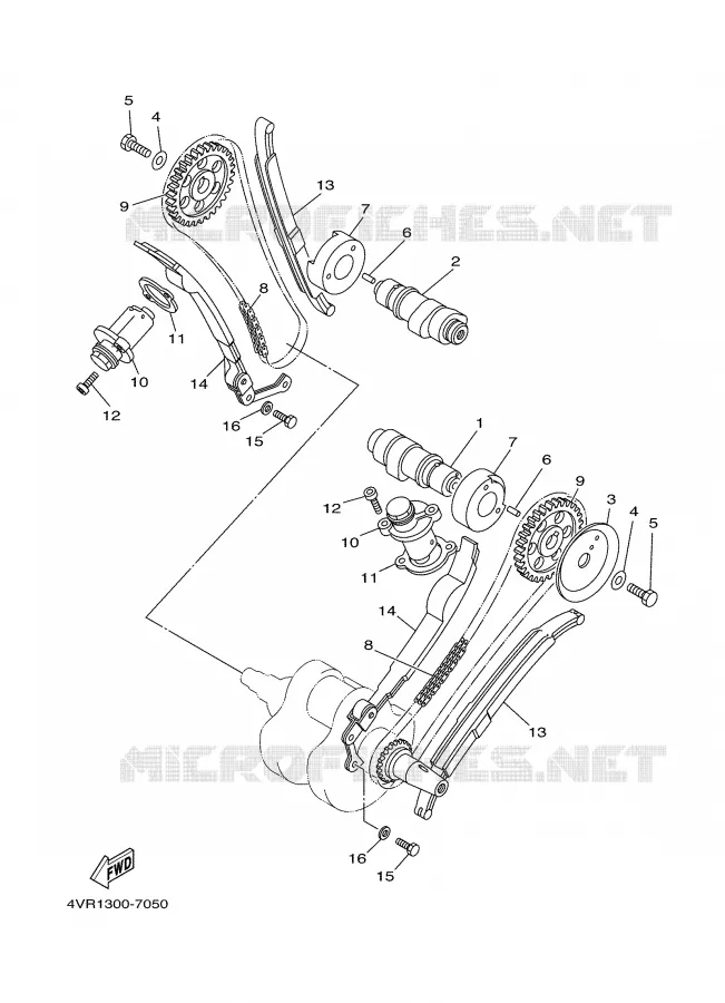 CAMSHAFT / TIMING CHAIN Yamaha MOTO 650 2006 DRAGSTAR  XVS650A