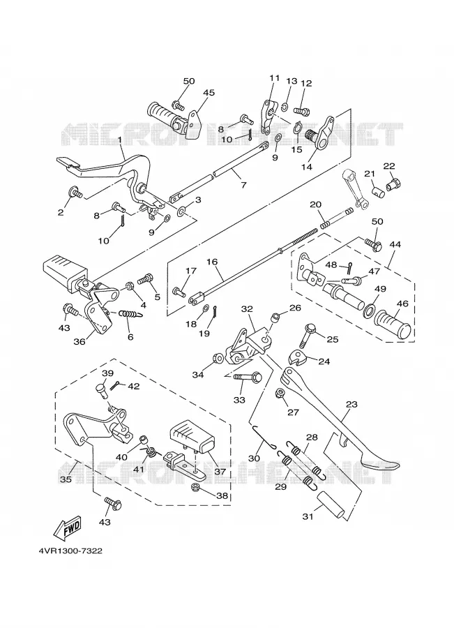 STAND / FOOTREST Yamaha MOTO 650 1999 DRAGSTAR  XVS650A