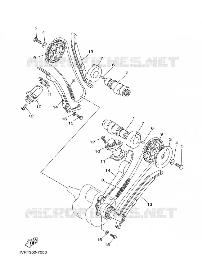 CAMSHAFT / TIMING CHAIN Yamaha MOTO 650 1999 DRAGSTAR  XVS650A