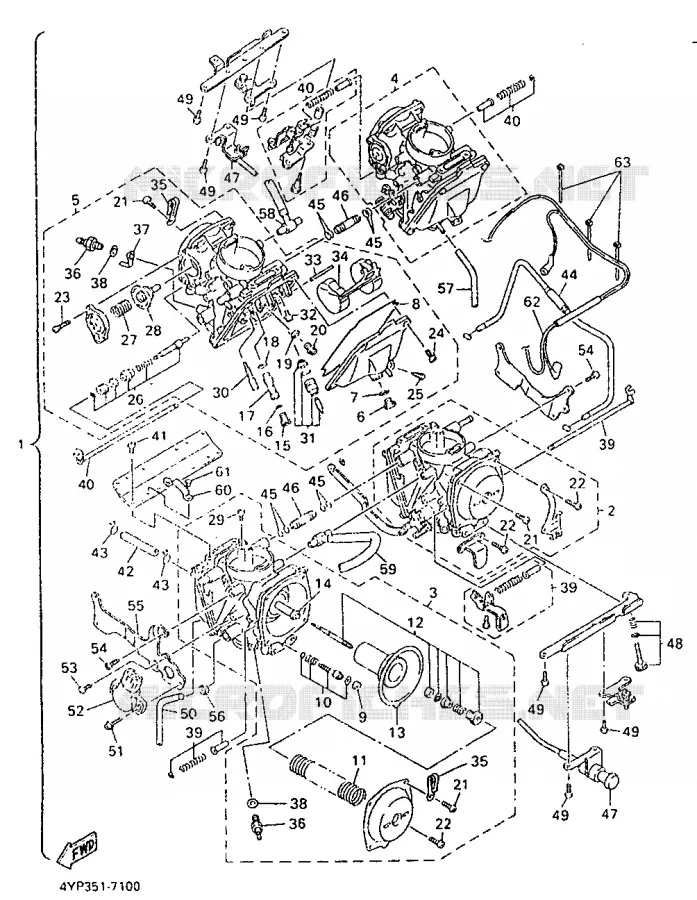 CARBURETOR Yamaha MOTO 1300 1997 ROYALSTAR  XVZ1300A