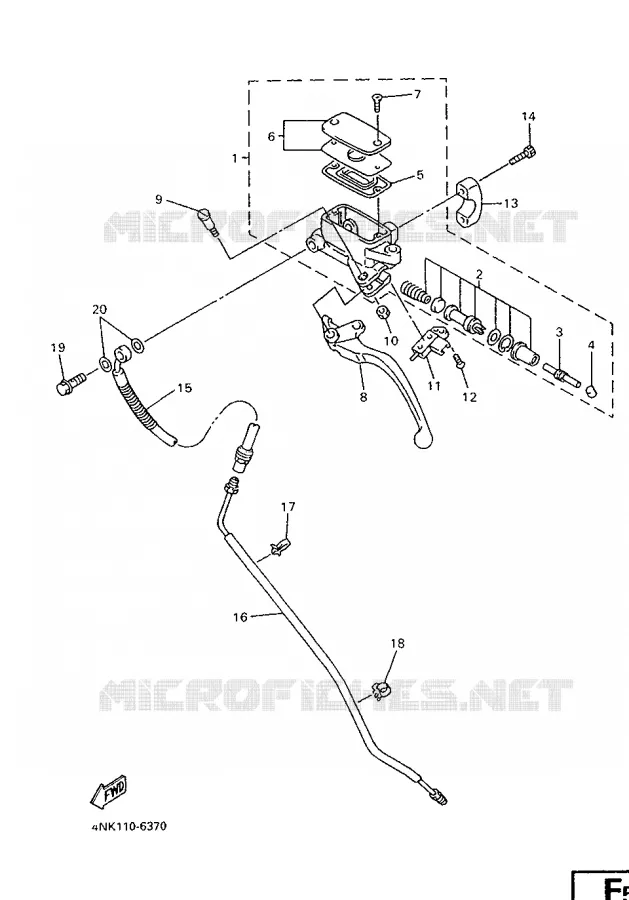 FRONT MASTER CYLINDER 2 Yamaha MOTO 1300 1997 ROYALSTAR  XVZ1300A