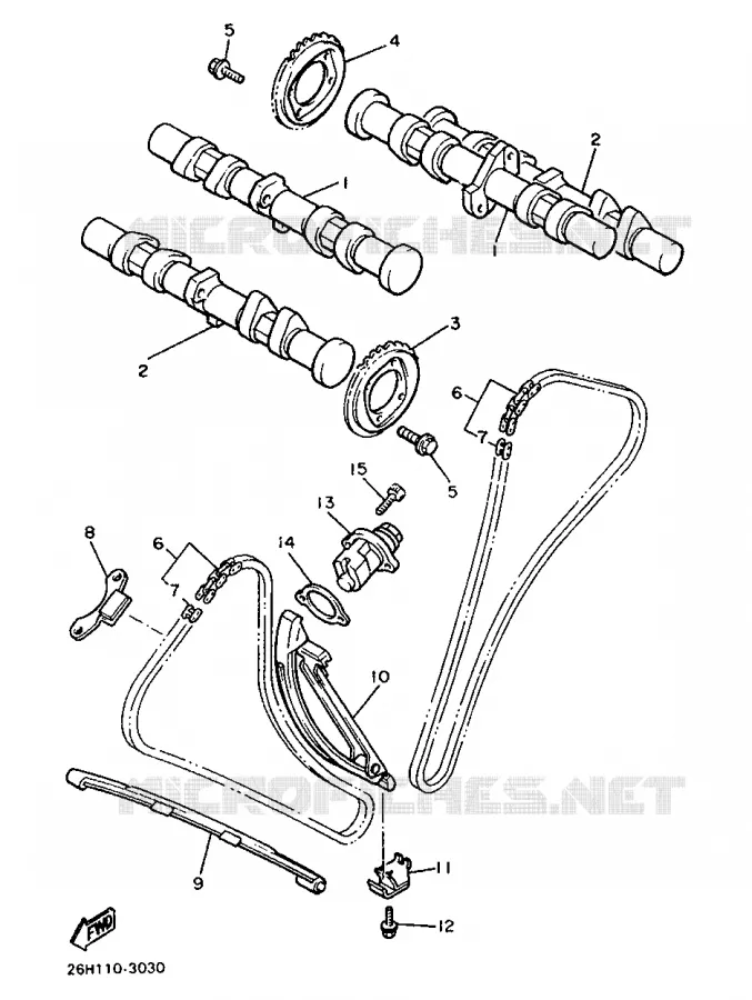 CAMSHAFT / TIMING CHAIN Yamaha MOTO 1300 1997 ROYALSTAR  XVZ1300A