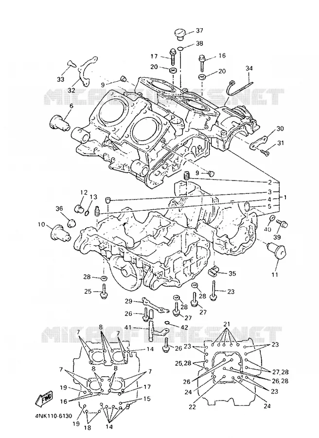 CRANKCASE Yamaha MOTO 1300 1997 ROYALSTAR  XVZ1300A