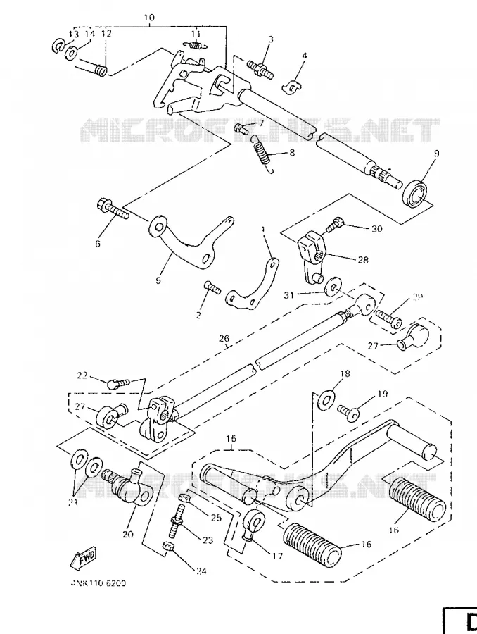 GEAR SHIFT SHAFT / LEVER Yamaha MOTO 1300 1998 ROYALSTAR  XVZ1300A
