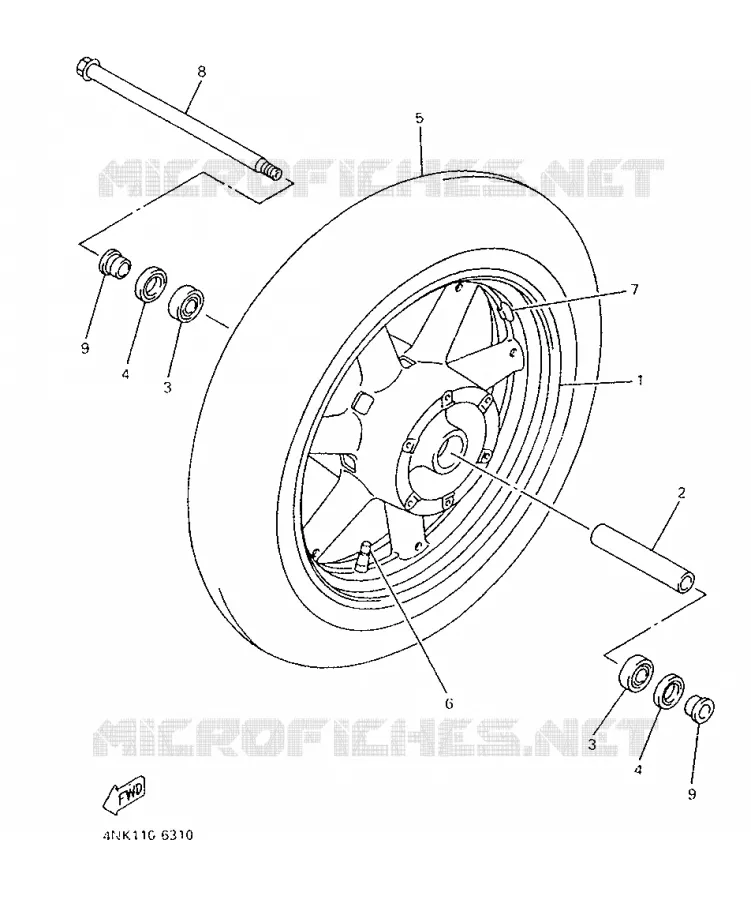 FRONT WHEEL Yamaha MOTO 1300 1998 ROYALSTAR  XVZ1300A