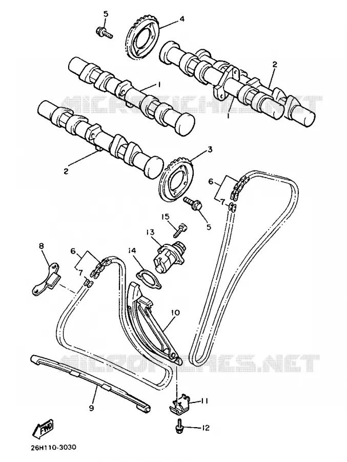 CAMSHAFT / TIMING CHAIN Yamaha MOTO 1300 1998 ROYALSTAR  XVZ1300A