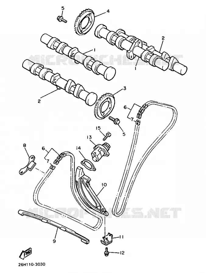 CAMSHAFT / TIMING CHAIN Yamaha MOTO 1300 1998 ROYALSTAR  XVZ1300A