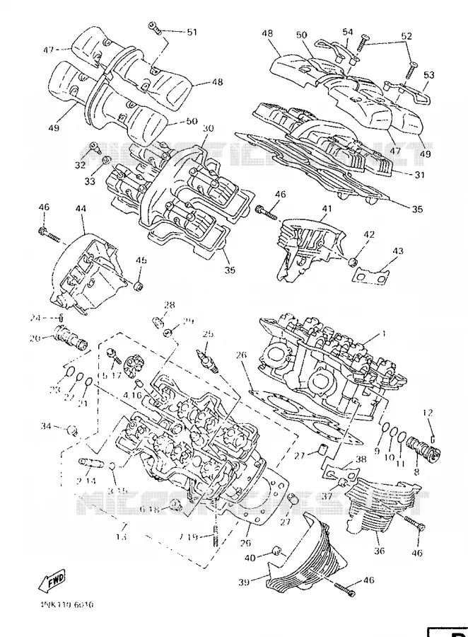 CYLINDER HEAD  Yamaha MOTO 1300 1998 ROYALSTAR  XVZ1300A