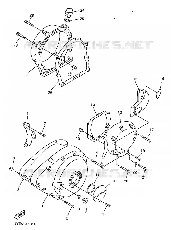 COVER - ENGINE 1 Yamaha MOTO 1300 1998 ROYALSTAR  XVZ1300A