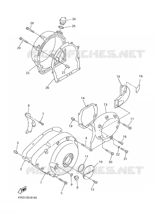 COVER - ENGINE 1 Yamaha MOTO 1300 2000 ROYALSTAR  XVZ1300A
