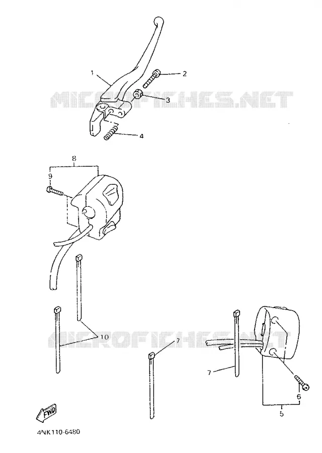SWITCH / LEVER Yamaha MOTO 1300 1996 ROYALSTAR  XVZ13AH