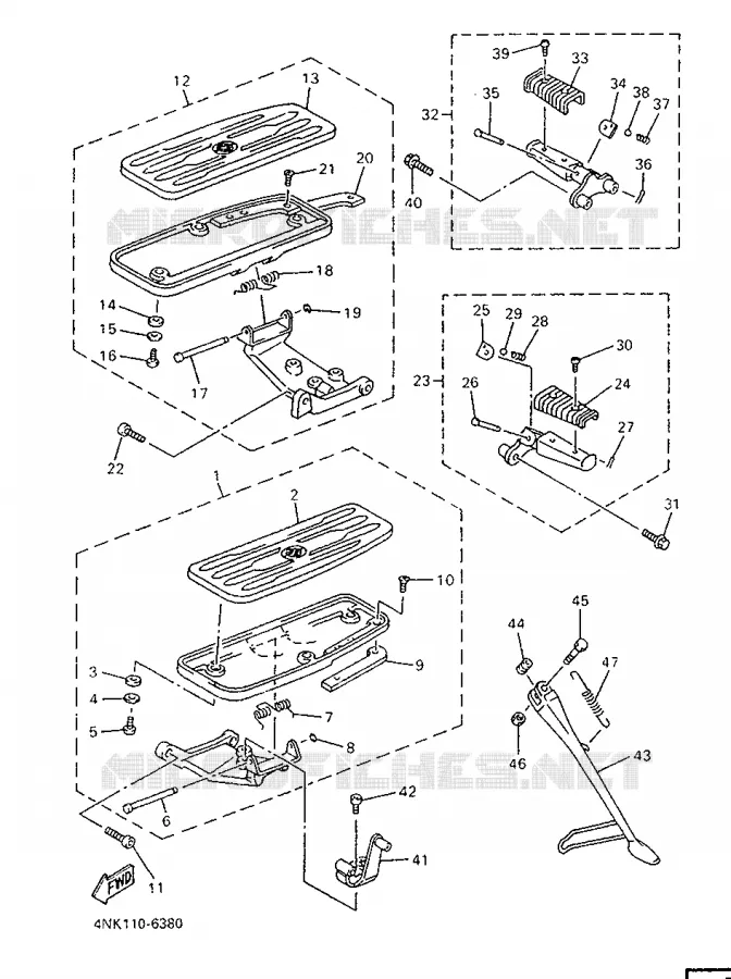 STAND / FOOTREST Yamaha MOTO 1300 1996 ROYALSTAR  XVZ13AH