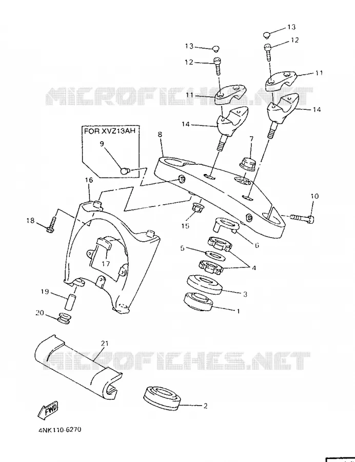 STEERING Yamaha MOTO 1300 1996 ROYALSTAR  XVZ13AHC