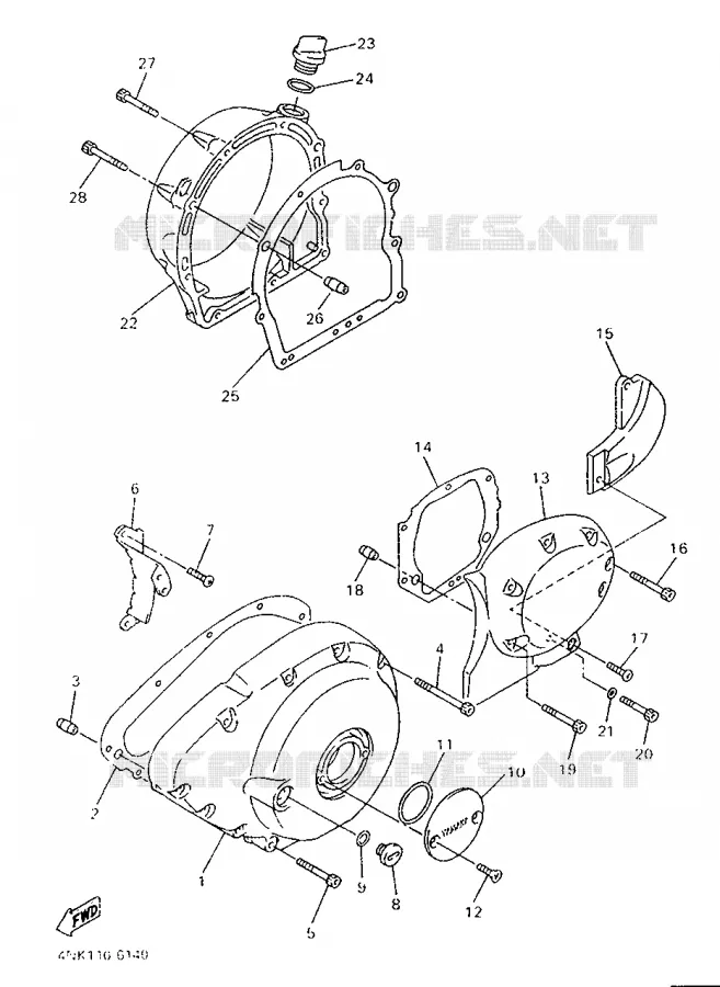 COVER - ENGINE 1 Yamaha MOTO 1300 1996 ROYALSTAR  XVZ13ATH