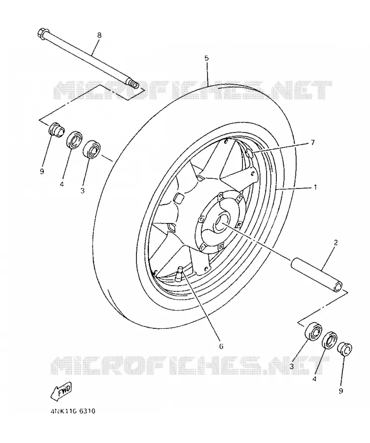 FRONT WHEEL Yamaha MOTO 1300 1996 ROYALSTAR  XVZ13ATH