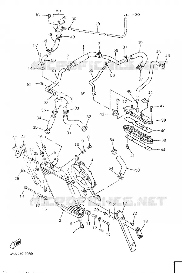 RADIATOR / HOSES Yamaha MOTO 1300 1996 ROYALSTAR  XVZ13ATH