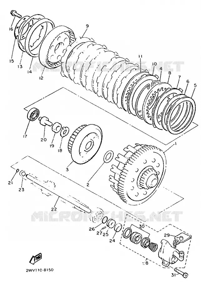 STARTER CLUTCH Yamaha MOTO 1300 1989 ROYALE VENTURE  XVZ13TD
