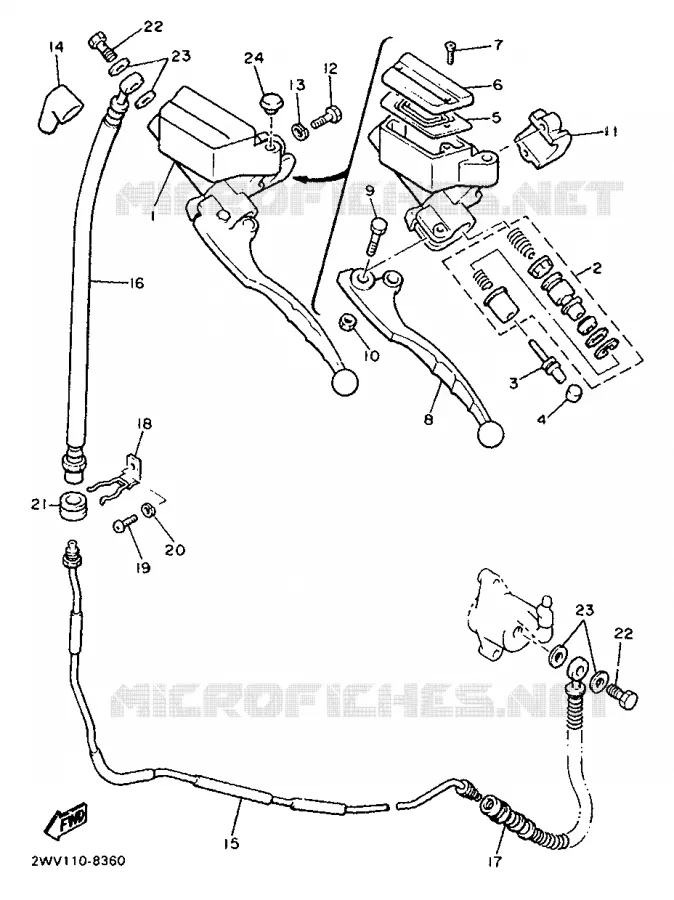 CLUTCH MASTER CYLINDER Yamaha MOTO 1300 1989 ROYALE VENTURE  XVZ13TD
