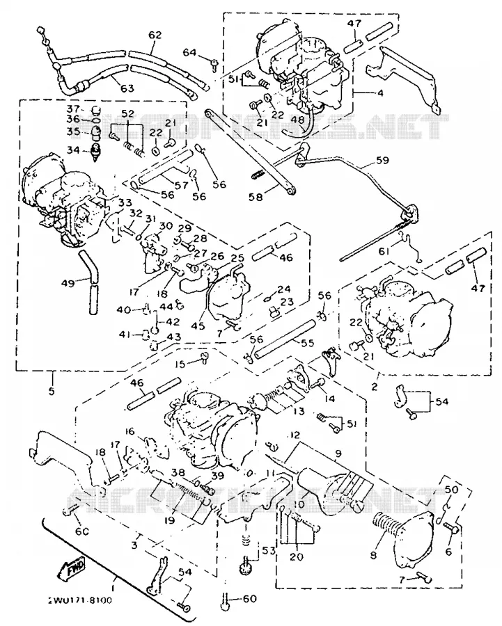 CARBURETOR Yamaha MOTO 1300 1990 ROYALE VENTURE  XVZ13TD