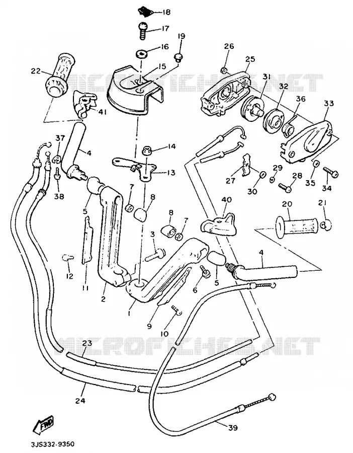 HANDLEBAR & CABLES Yamaha MOTO 1300 1990 ROYALE VENTURE  XVZ13TD
