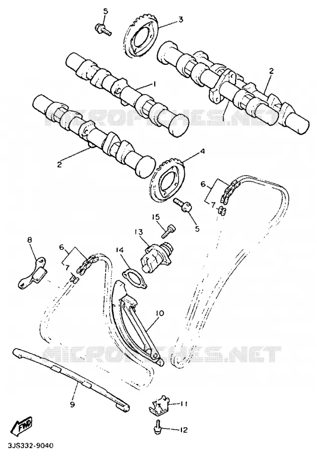 CAMSHAFT / TIMING CHAIN Yamaha MOTO 1300 1990 ROYALE VENTURE  XVZ13TD