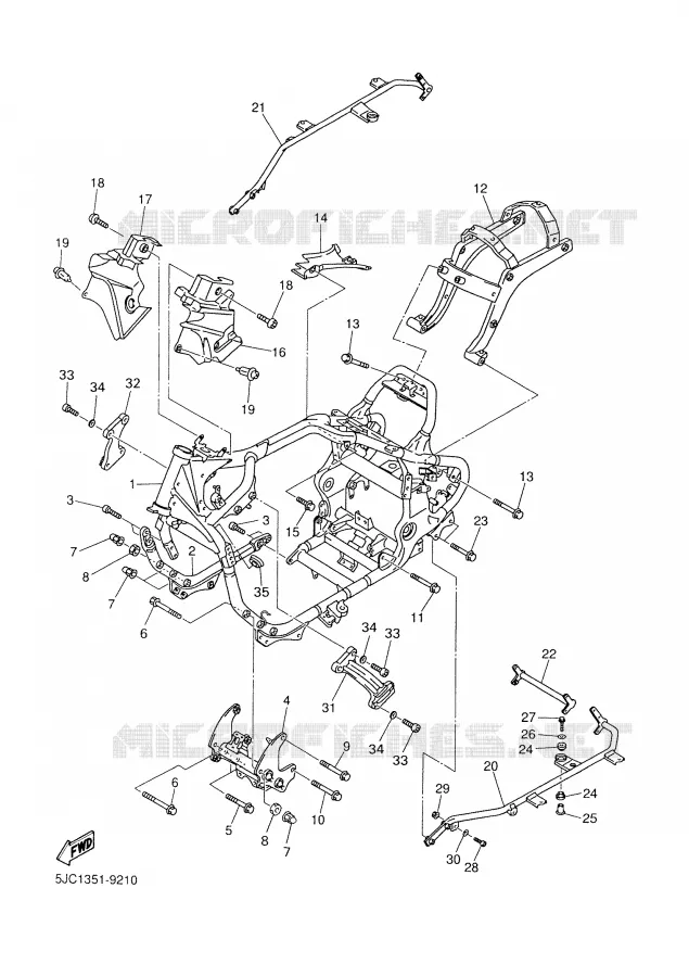 FRAME Yamaha MOTO 1300 1999 ROYALSTAR  XVZ13TF