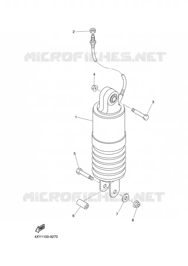 REAR SHOCK ABSORBER Yamaha MOTO 1300 1999 ROYALSTAR  XVZ13TF
