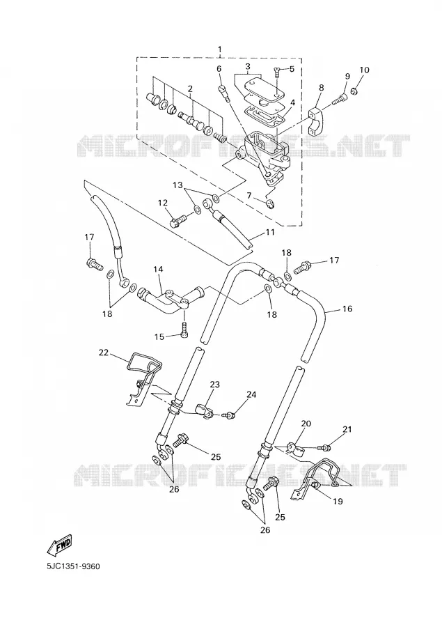 FRONT MASTER CYLINDER Yamaha MOTO 1300 1999 ROYALSTAR  XVZ13TF