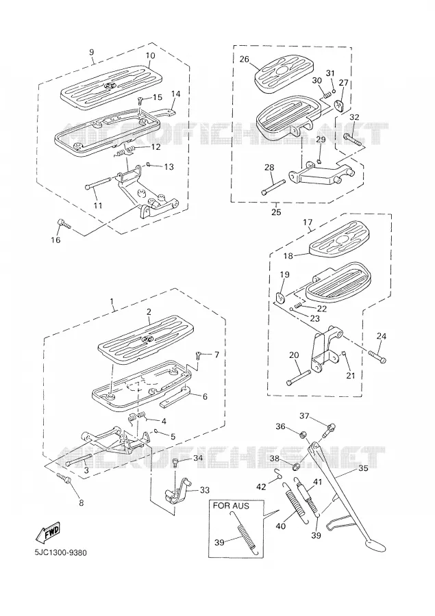 STAND / FOOTREST Yamaha MOTO 1300 1999 ROYALSTAR  XVZ13TF