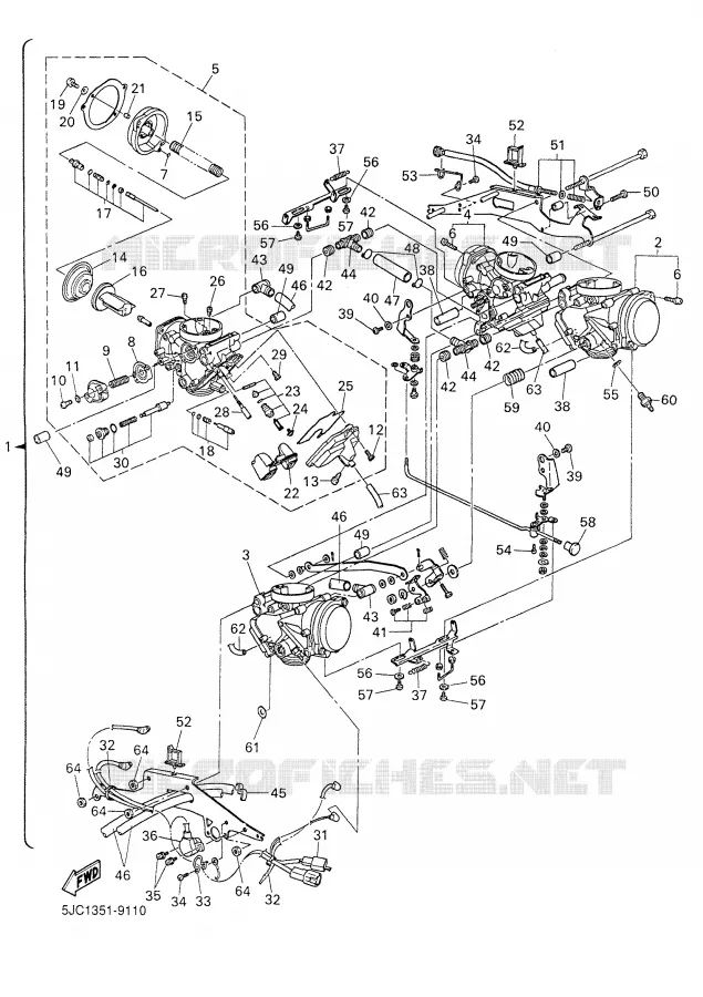 CARBURETOR Yamaha MOTO 1300 1999 ROYALSTAR  XVZ13TFL