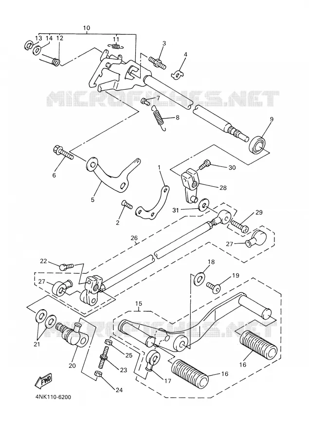 GEAR SHIFT SHAFT / LEVER Yamaha MOTO 1300 1999 ROYALSTAR  XVZ13TFL