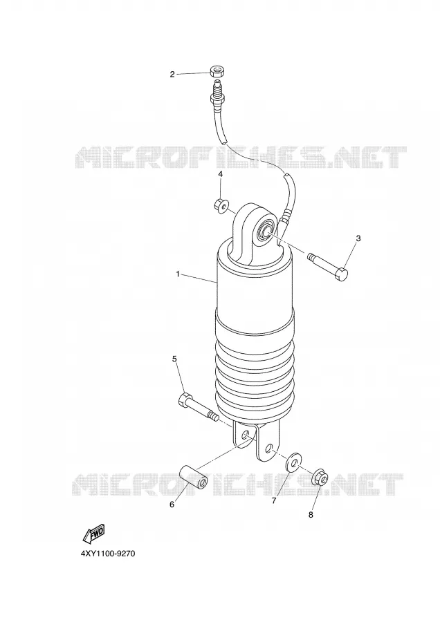 REAR SHOCK ABSORBER Yamaha MOTO 1300 1999 ROYALSTAR  XVZ13TFL