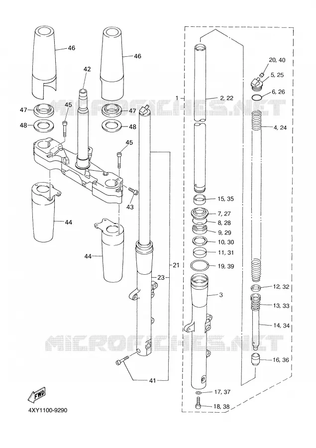 FRONT FORK Yamaha MOTO 1300 1999 ROYALSTAR  XVZ13TFL