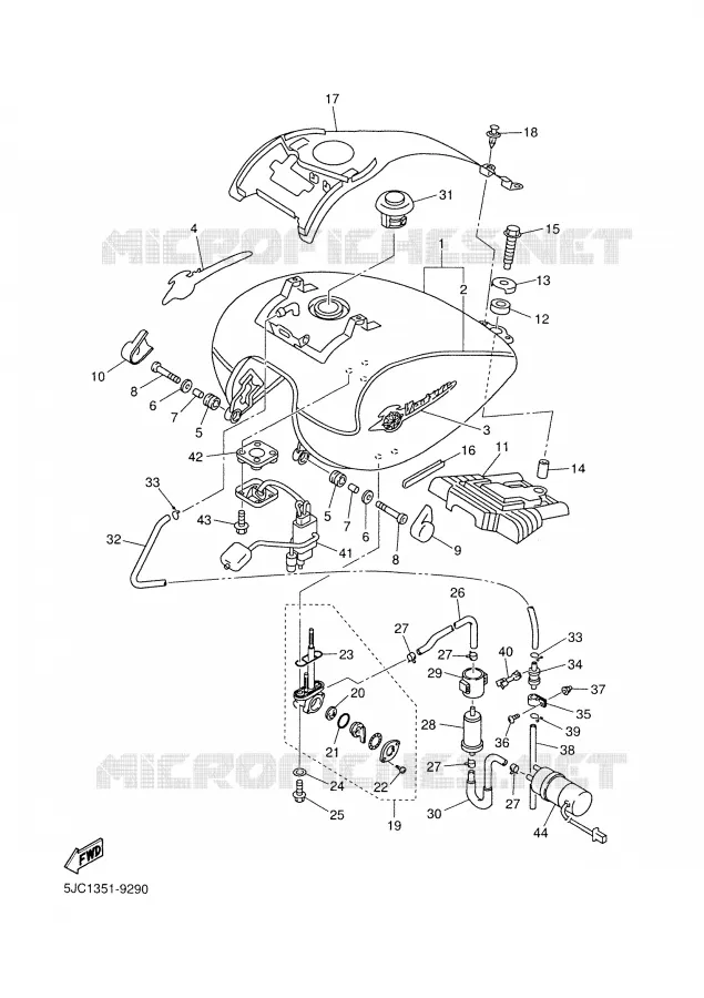 FUEL TANK Yamaha MOTO 1300 1999 ROYALSTAR  XVZ13TFL