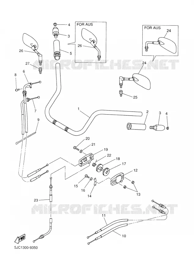 HANDLEBAR & CABLES Yamaha MOTO 1300 1999 ROYALSTAR  XVZ13TFL