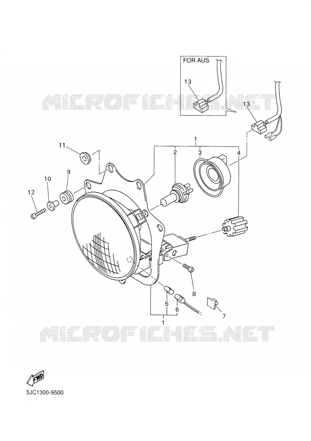 HEADLIGHT Yamaha MOTO 1300 1999 ROYALSTAR  XVZ13TFL