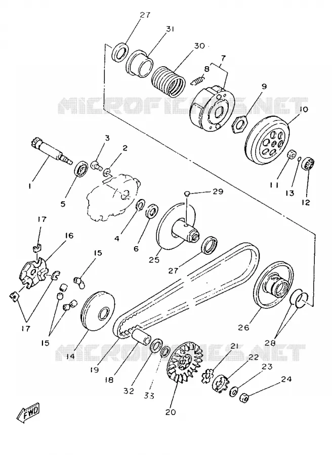 STARTER CLUTCH Yamaha SCOOTER 50 1995 YA  YA50R