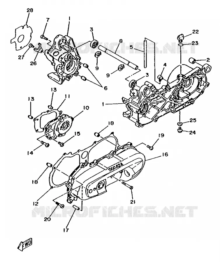 CRANKCASE Yamaha SCOOTER 50 1995 YA  YA50R