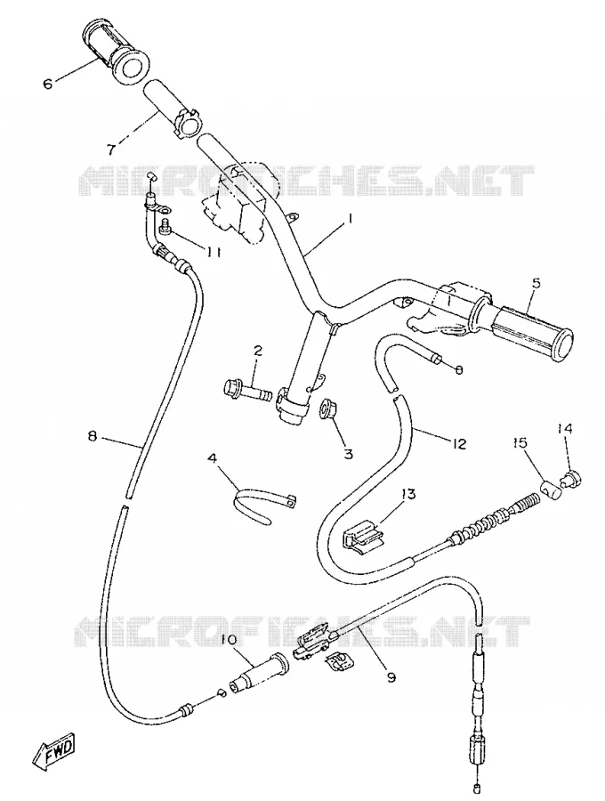 HANDLEBAR & CABLES Yamaha SCOOTER 50 1996 YA  YA50R