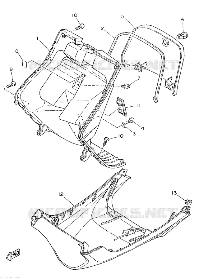 LEG SHIELD Yamaha SCOOTER 50 1996 YA  YA50R