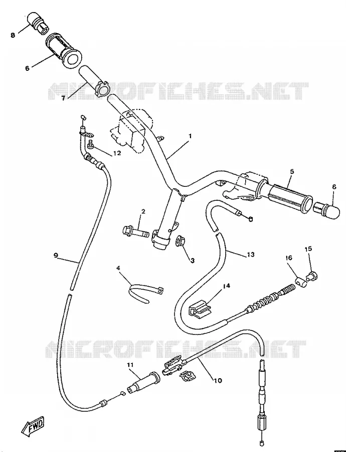 HANDLEBAR & CABLES Yamaha SCOOTER 50 1996 YA  YA50R