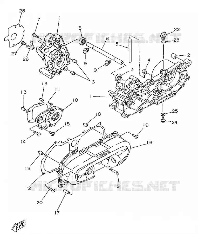CRANKCASE Yamaha SCOOTER 50 1996 YA  YA50R
