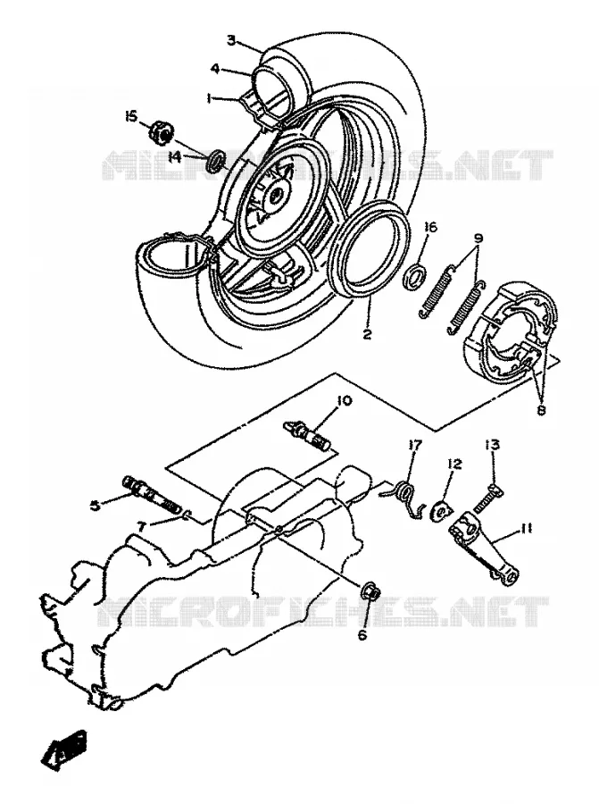 REAR WHEEL Yamaha SCOOTER 50 1995 YA  YA50R AXIS