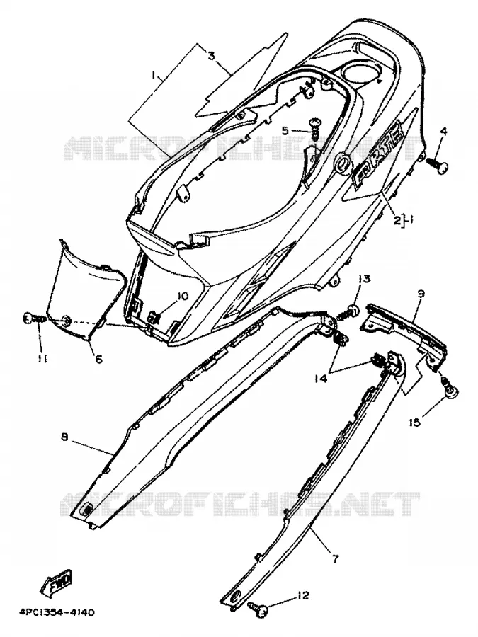 SIDE COVER Yamaha SCOOTER 50 1994 YA  YA50R FORTE