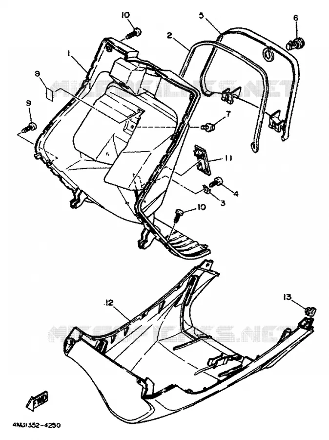 LEG SHIELD Yamaha SCOOTER 50 1994 YA  YA50R FORTE