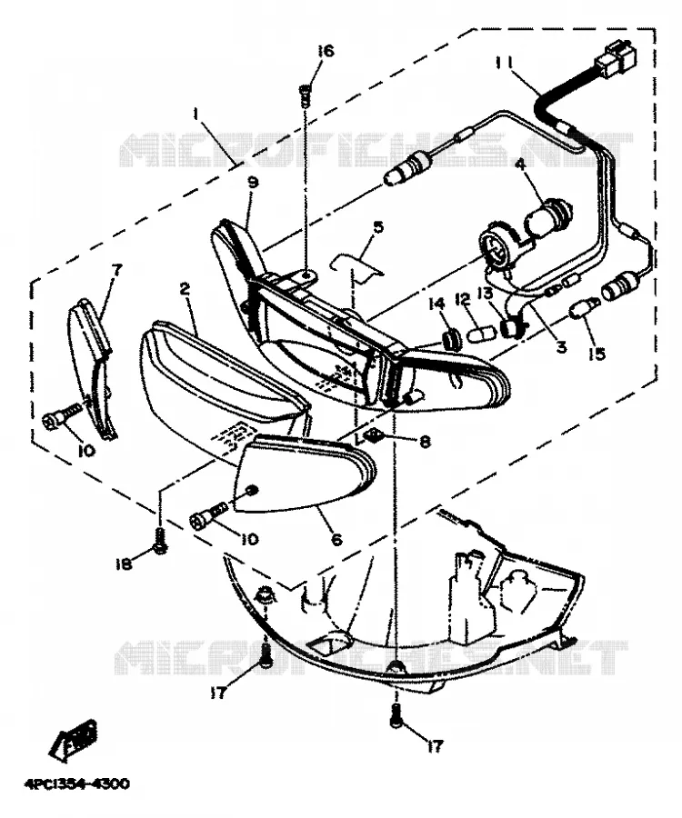 HEADLIGHT Yamaha SCOOTER 50 1994 YA  YA50R FORTE