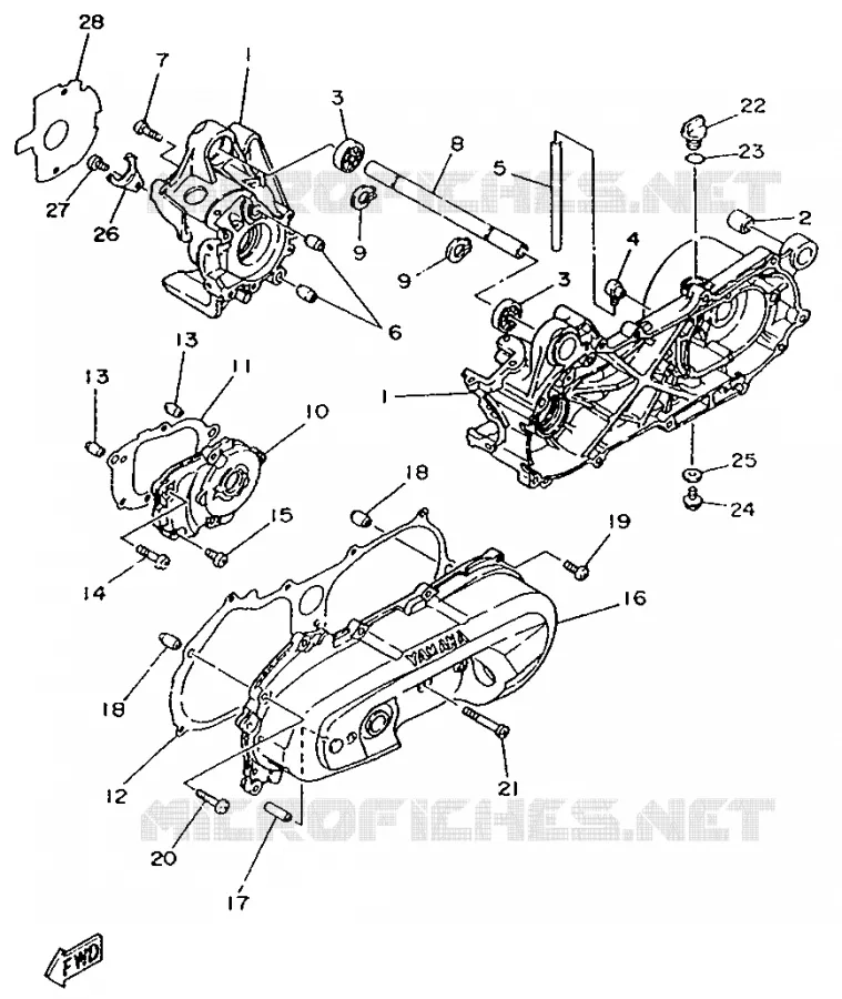 CRANKCASE Yamaha SCOOTER 50 1996 YA  YA50S